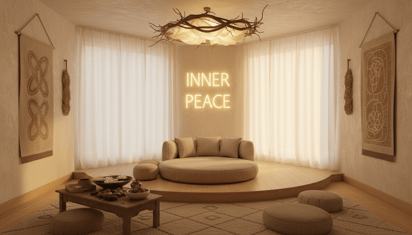 A quiet room with warm light and soft fabrics creating a sense of peace and safety